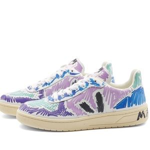 Marni X Veja Men's V10 Scribble Leather Low-Top Sneakers